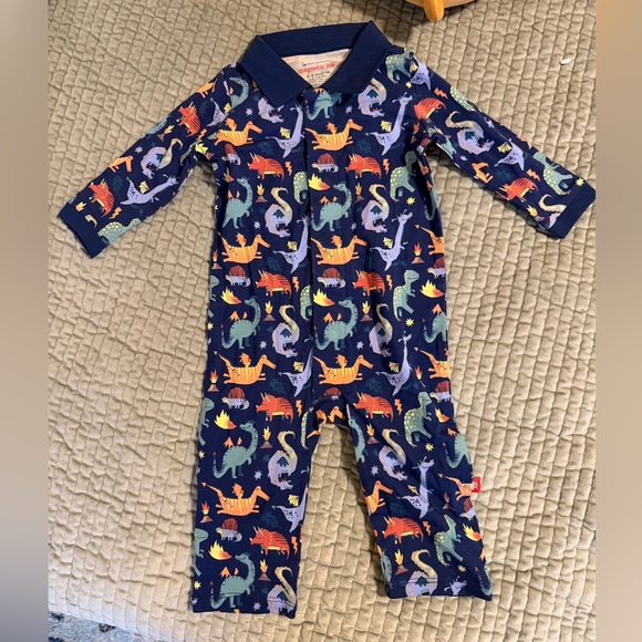 Magnetic Me Blue Dinosaur Print onesie - Picture 1 of 2